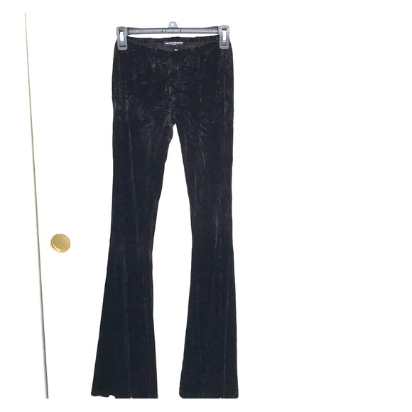 Brandy Melville Black Velvet Fit-and-Flare Pants - Picture 1 of 3